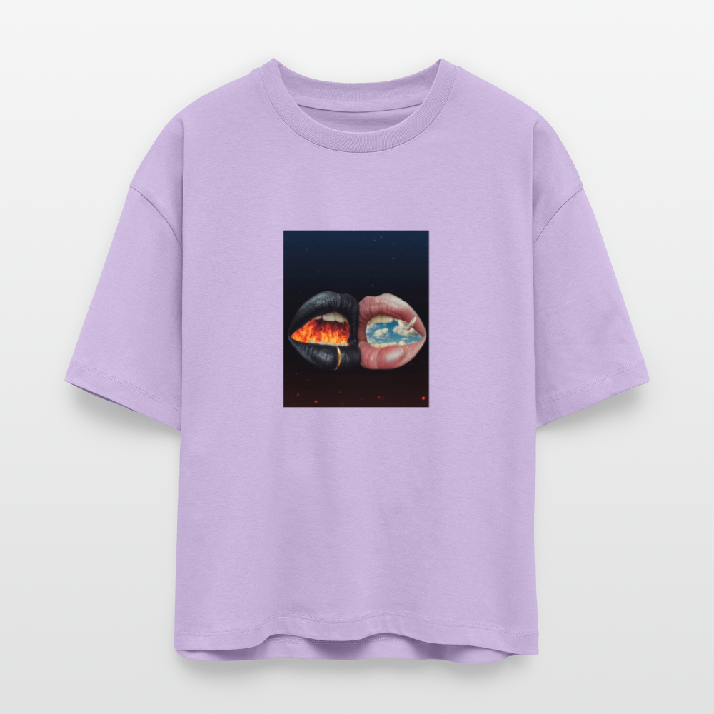 Women's Heavyweight Cropped T-Shirt kiss of life kiss of fire - lavender