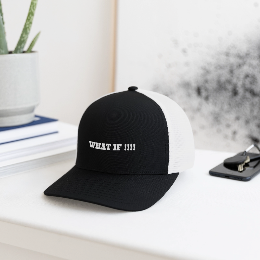 Flexfit Fitted Baseball Cap WHAT IF !!!! - black/white