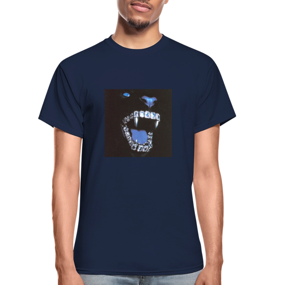 Gildan Ultra Cotton Adult T-Shirt bling bling teeth - navy
