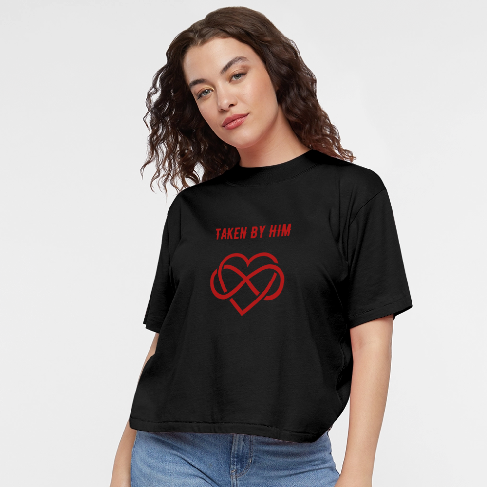 Women's Boxy Tee TAKEN BY HIM - black