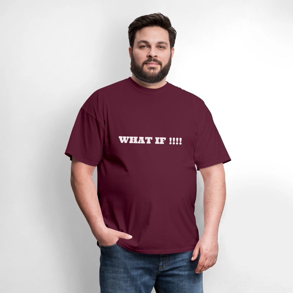 Men's T-Shirt | GILDAN 5000 WHAT IF !!!! - burgundy