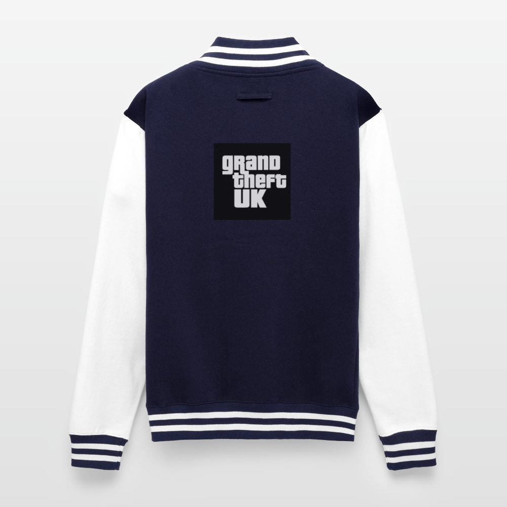 Just Hoods Heavyweight Letterman Jacket GTA - navy/white