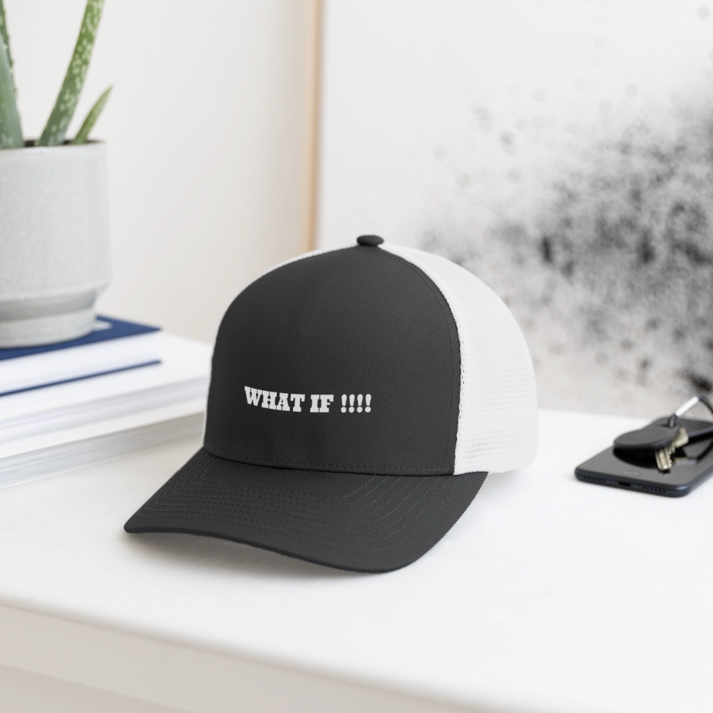 Flexfit Fitted Baseball Cap WHAT IF !!!! - dark gray/white