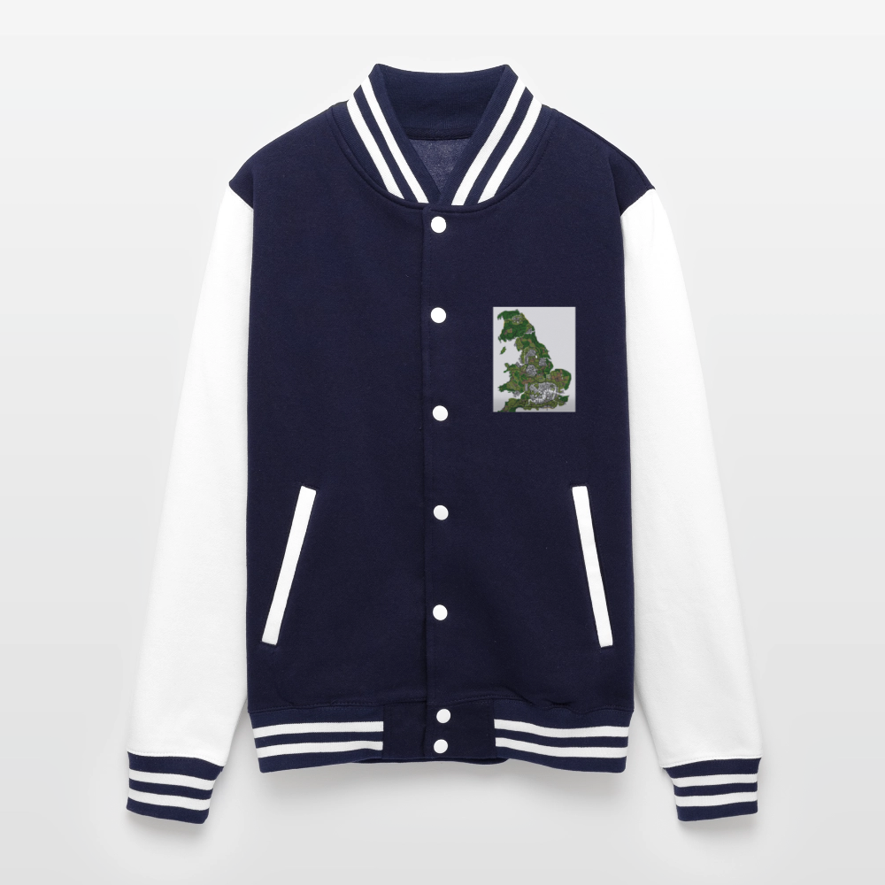 Just Hoods Heavyweight Letterman Jacket GTA - navy/white