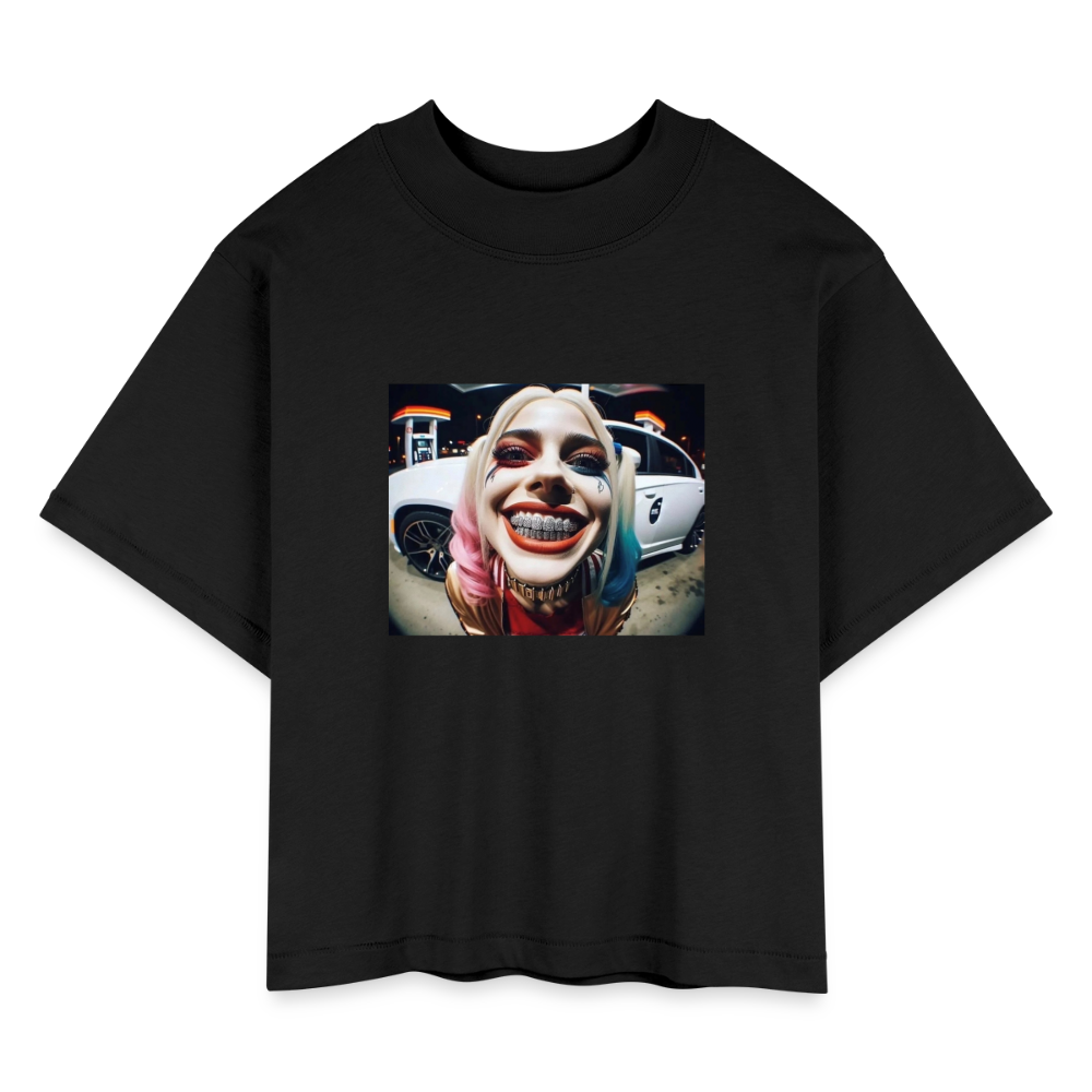 Women's Boxy Tee  BLING LING QUINN - black