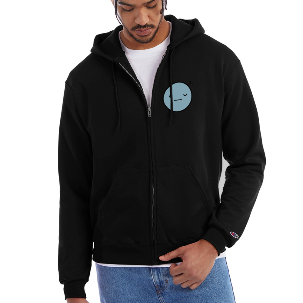 Champion Unisex Full Zip Hoodie EVIL SOMETIMES SLEEPS - black