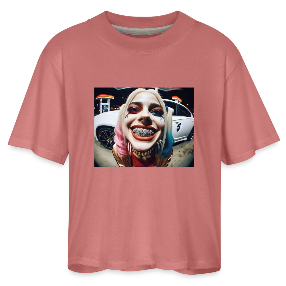 Women's Boxy Tee  BLING LING QUINN - mauve