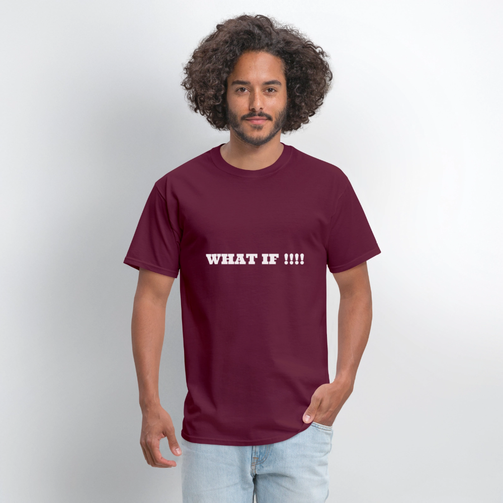 Men's T-Shirt | GILDAN 5000 WHAT IF !!!! - burgundy