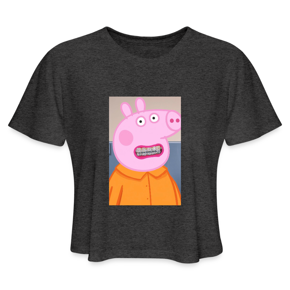 Women's Cropped T-Shirt pepper - deep heather