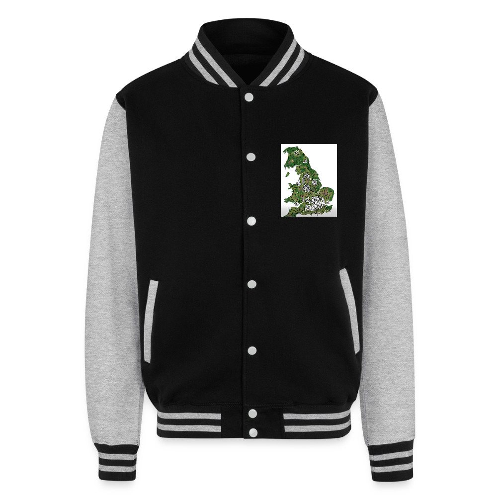 Just Hoods Heavyweight Letterman Jacket GTA - black/heather grey