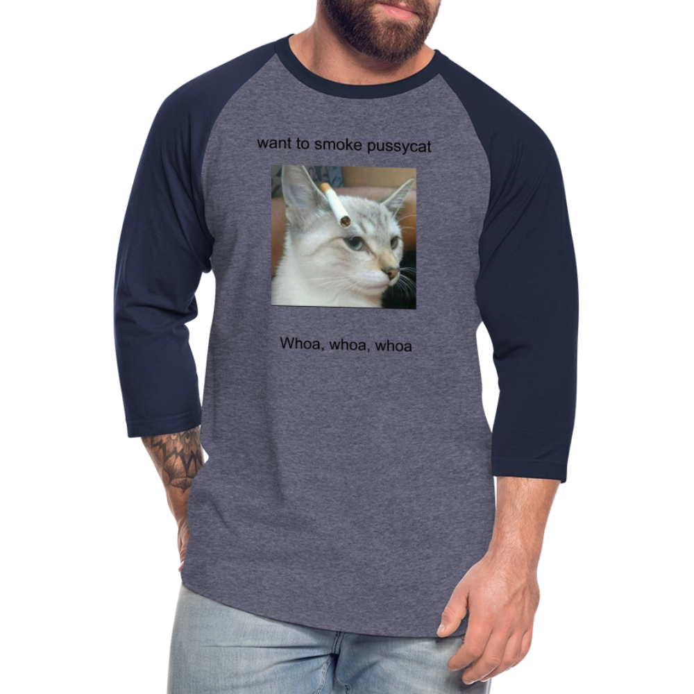 Baseball T-Shirt - heather blue/navy