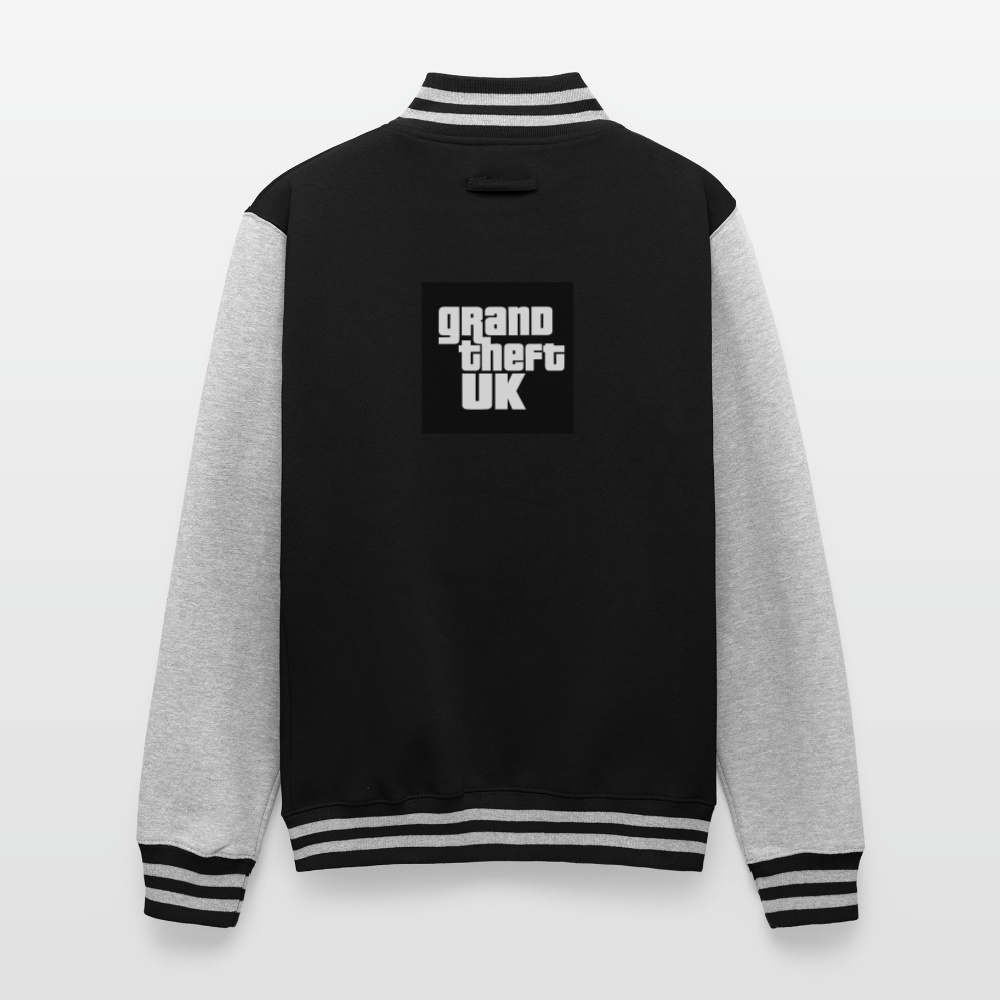 Just Hoods Heavyweight Letterman Jacket GTA - black/heather grey