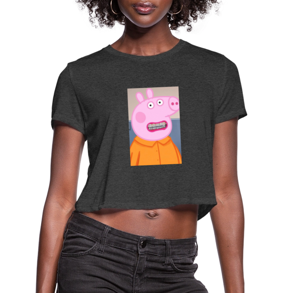 Women's Cropped T-Shirt pepper - deep heather