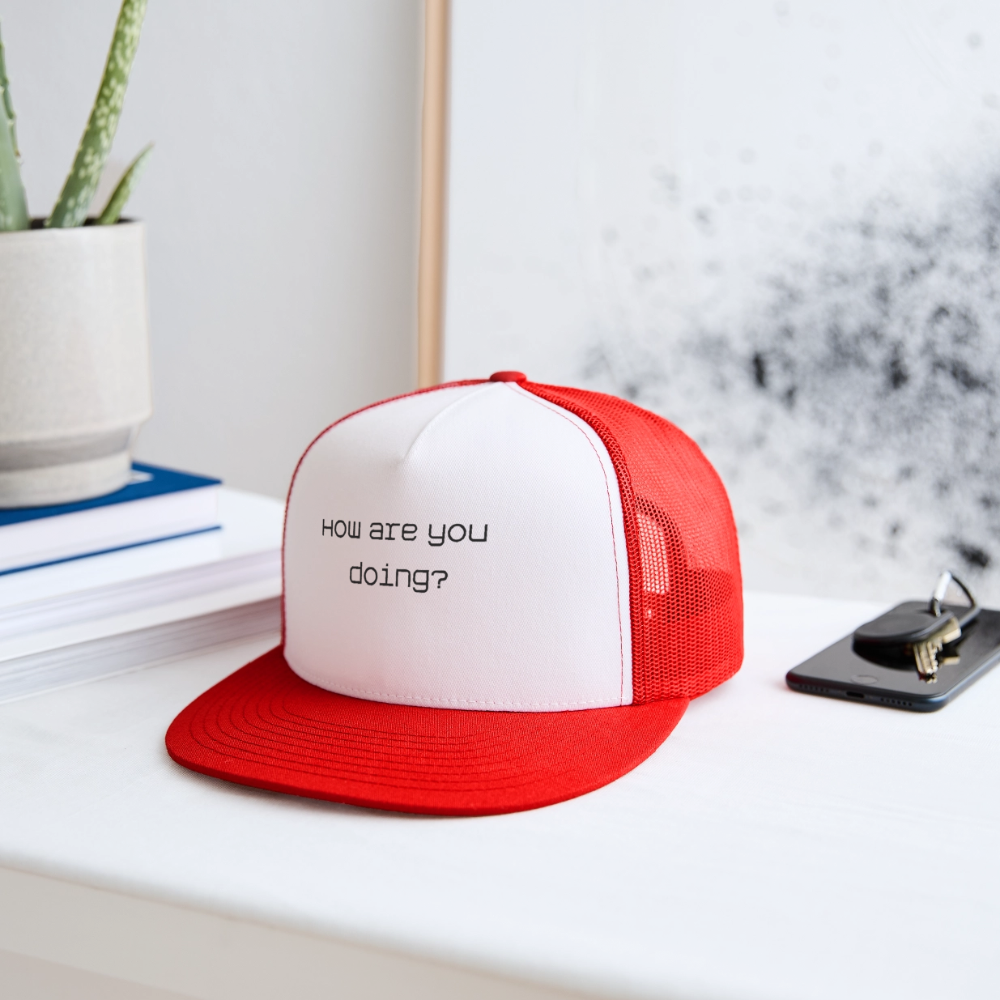 Trucker Hat How are you doing? - white/red