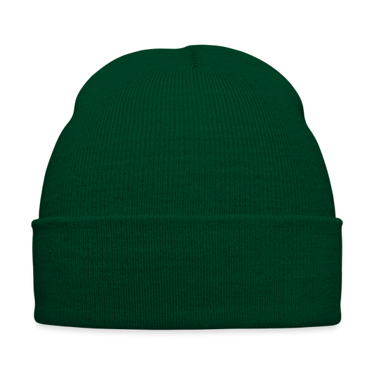 Knit Cap with Cuff Print - Dark Green