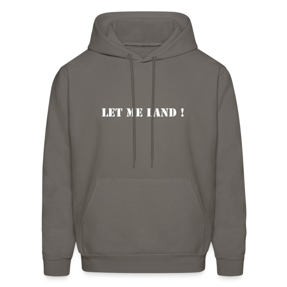 Men's Hoodie LET ME LAND ! - asphalt gray