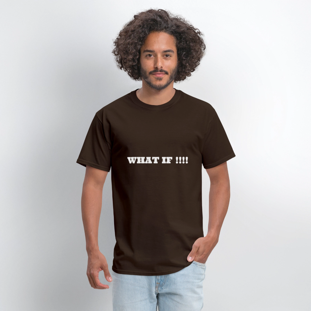 Men's T-Shirt | GILDAN 5000 WHAT IF !!!! - brown