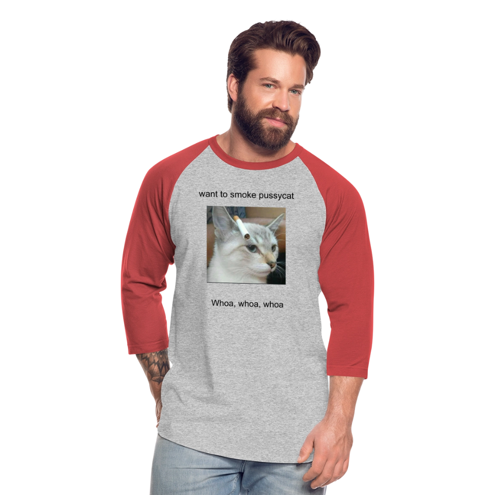 Baseball T-Shirt - heather gray/red