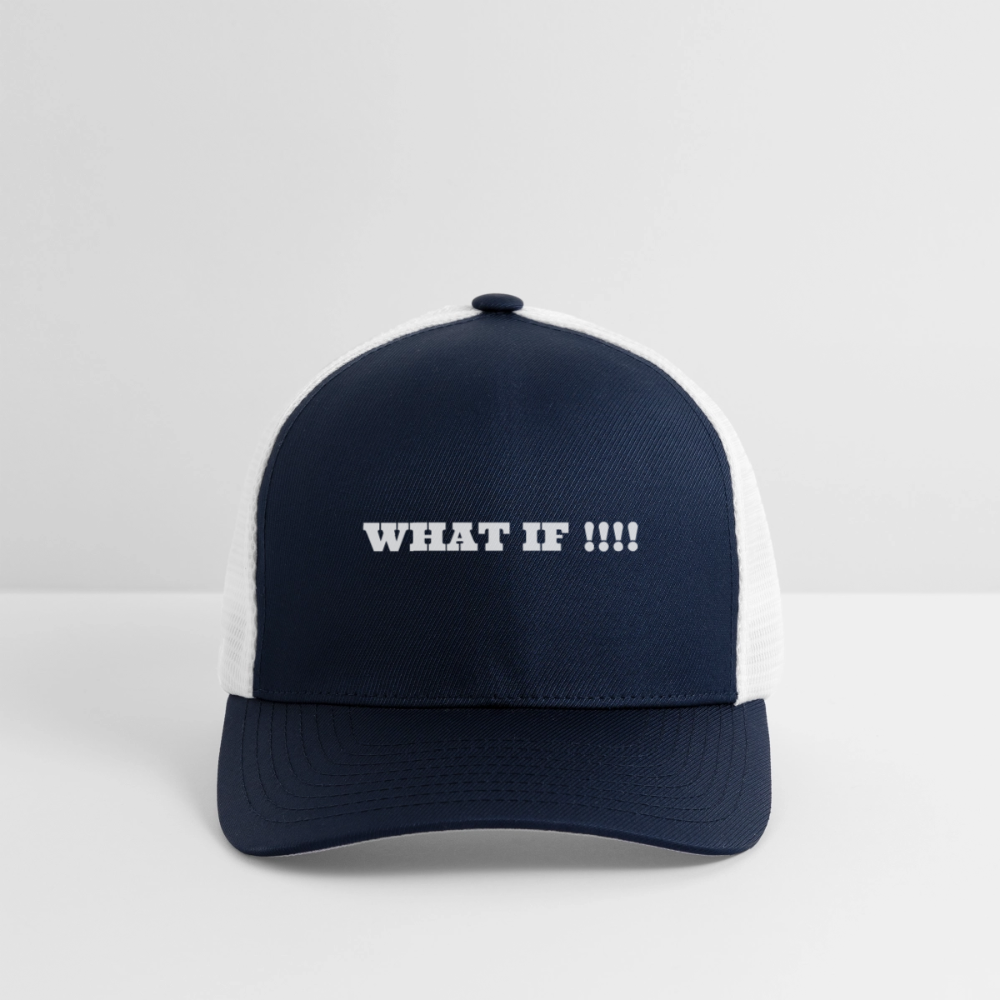 Flexfit Fitted Baseball Cap WHAT IF !!!! - navy/white