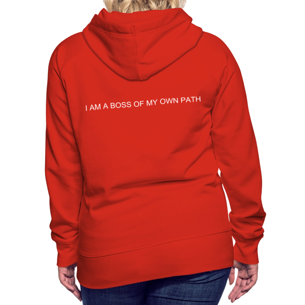 Women’s Premium Hoodie I AM A BOSS OF MY OWN PATH - red