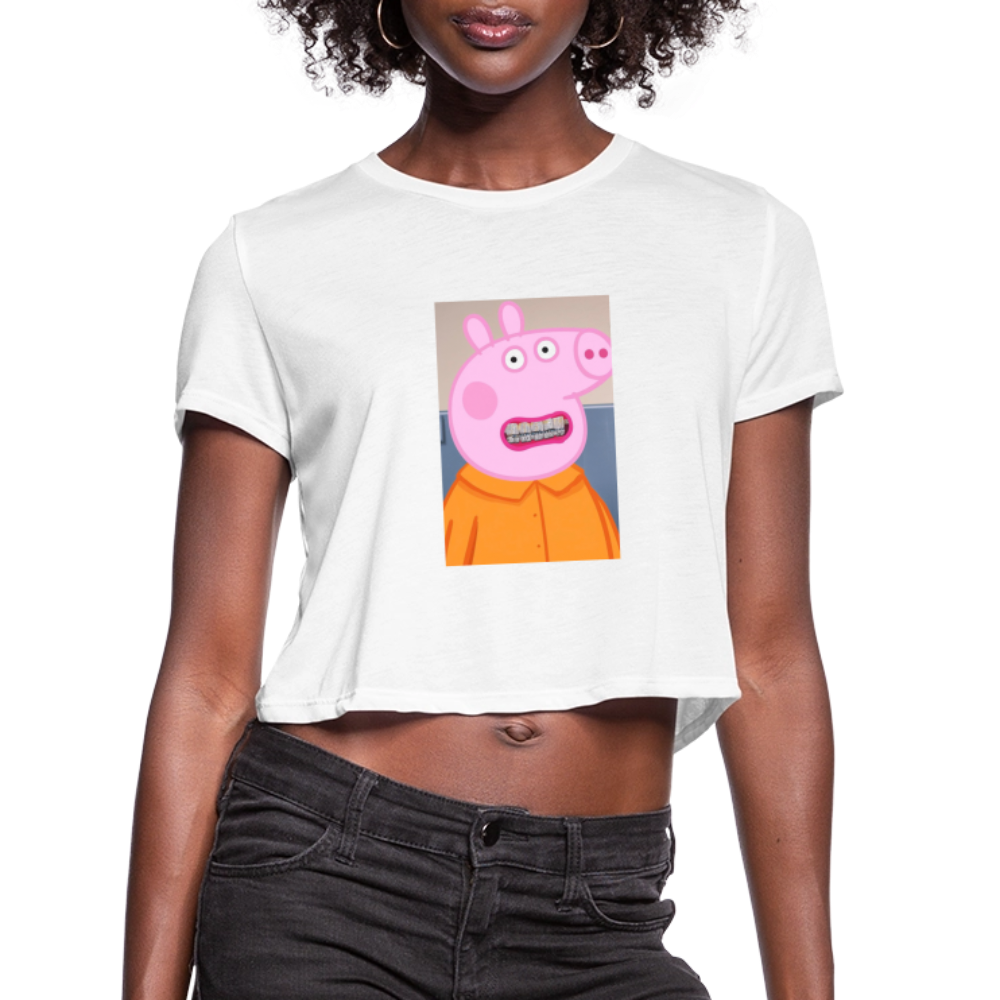 Women's Cropped T-Shirt pepper - white