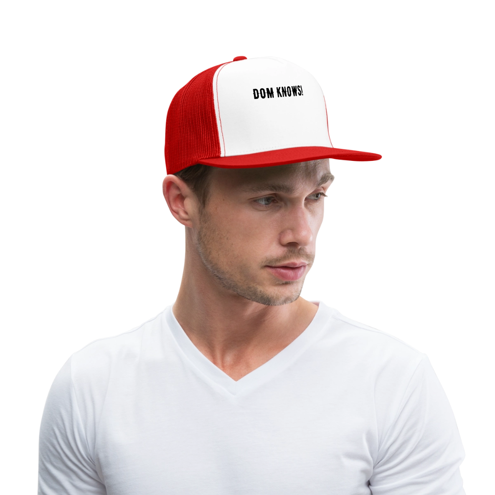 Trucker Hat NOT PIZZA - white/red