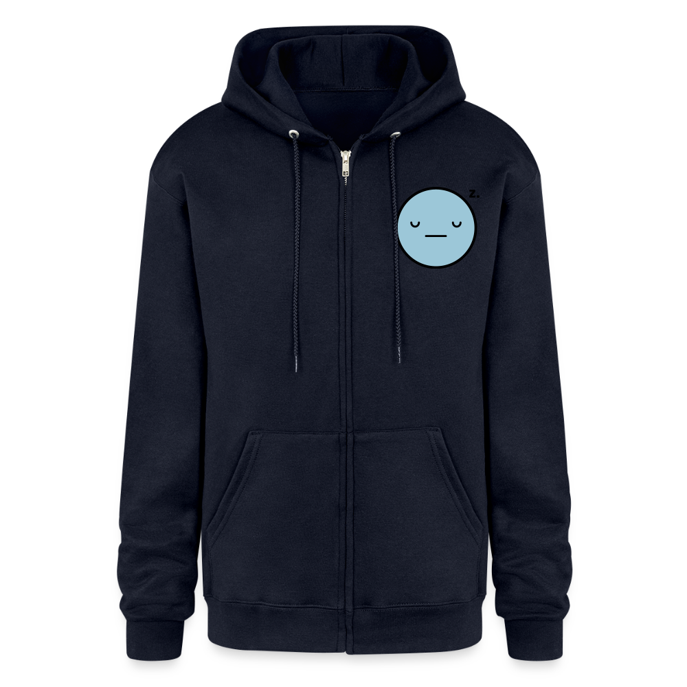 Champion Unisex Full Zip Hoodie EVIL SOMETIMES SLEEPS - navy