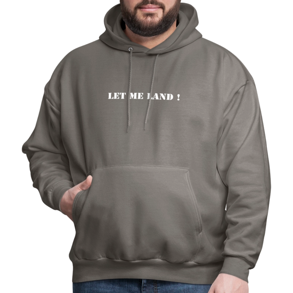 Men's Hoodie LET ME LAND ! - asphalt gray