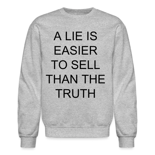 Crewneck Sweatshirt TRUTH /LIE - heather gray