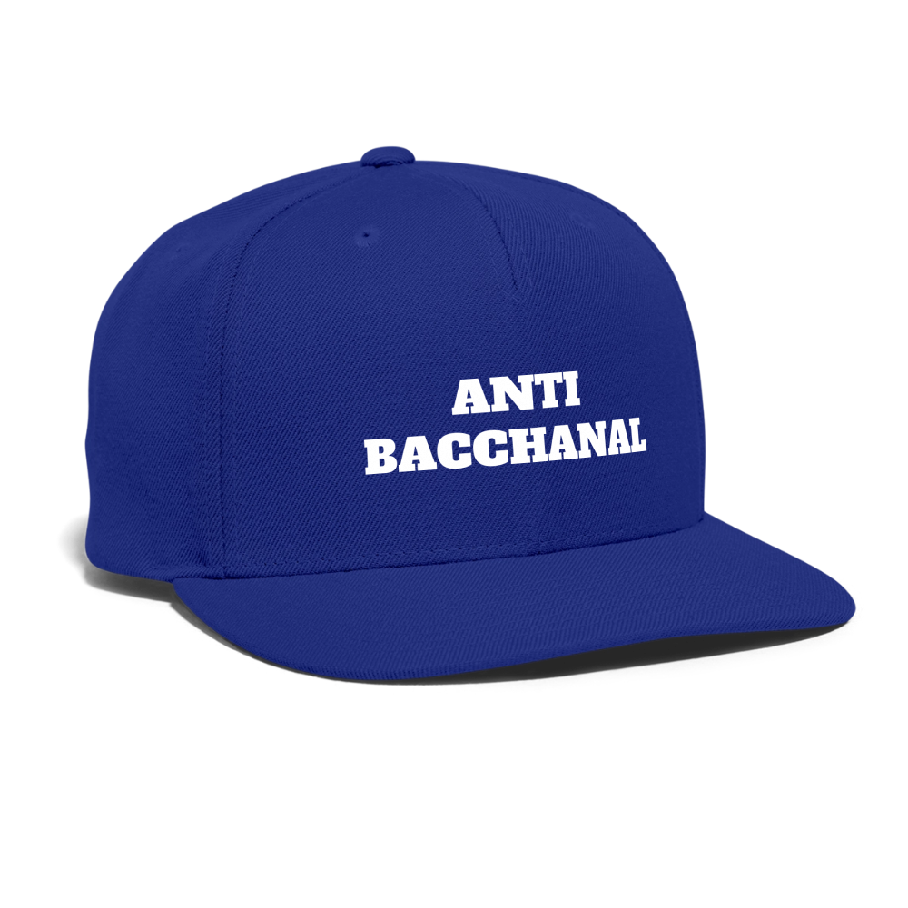 Snapback Baseball Cap ANTI  BACCHANAL - royal blue