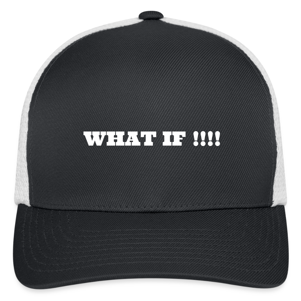 Flexfit Fitted Baseball Cap WHAT IF !!!! - dark gray/white