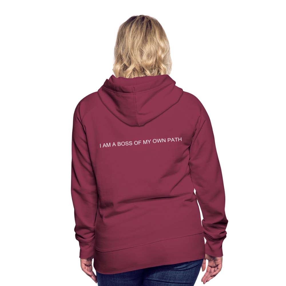 Women’s Premium Hoodie I AM A BOSS OF MY OWN PATH - burgundy