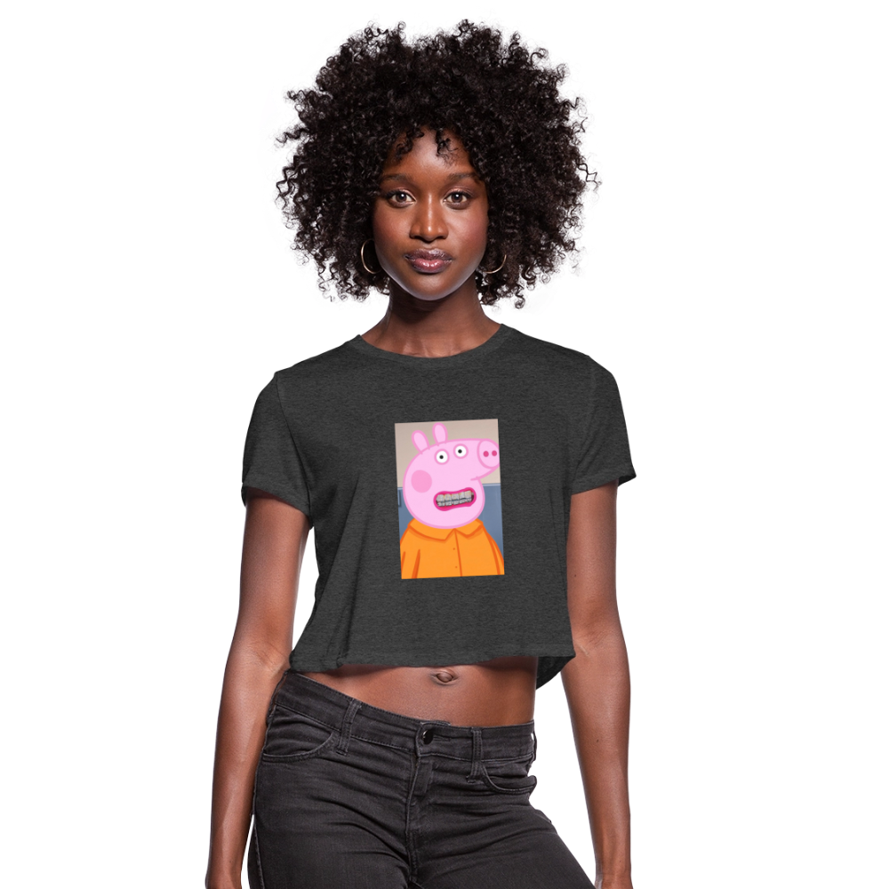 Women's Cropped T-Shirt pepper - deep heather