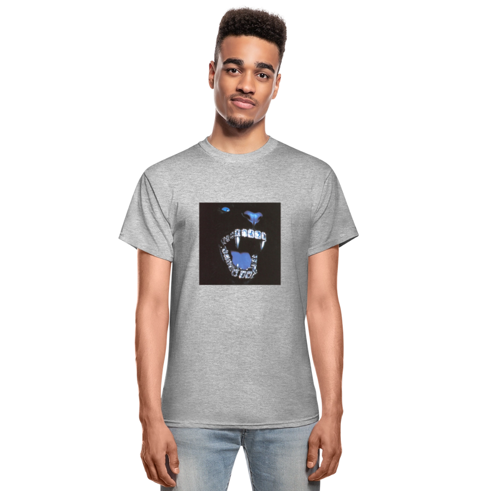 Gildan Ultra Cotton Adult T-Shirt bling bling teeth - heather gray