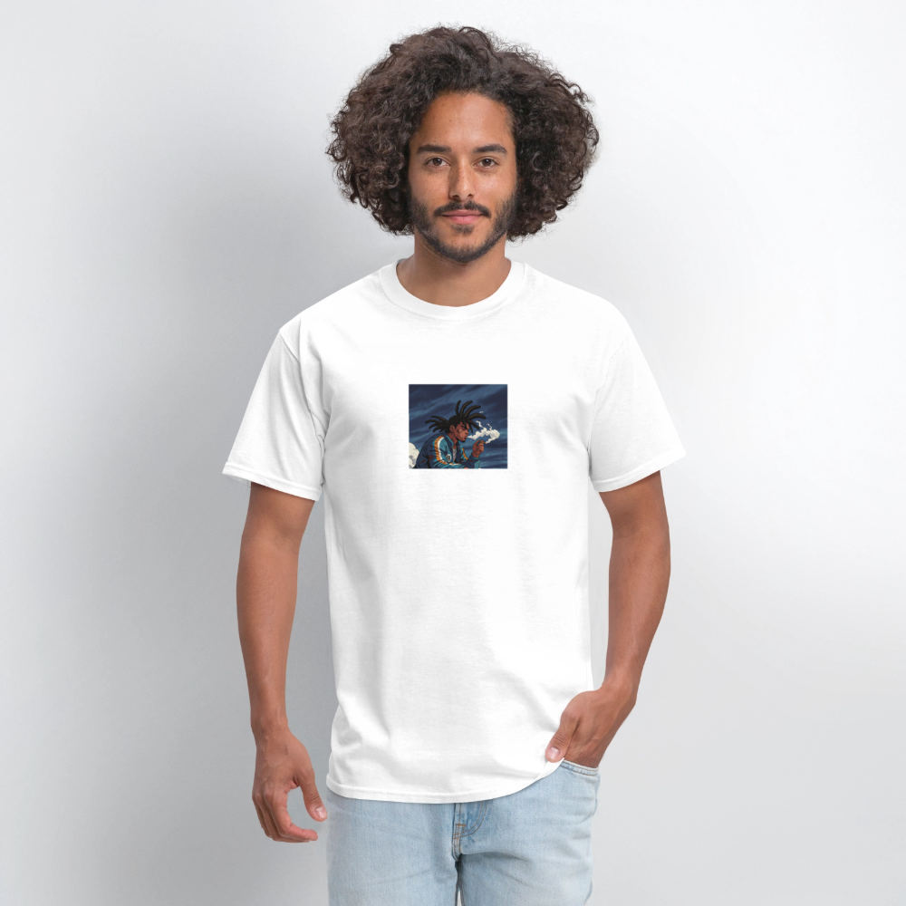 Men's T-Shirt | GILDAN 5000 RASTA KU - white
