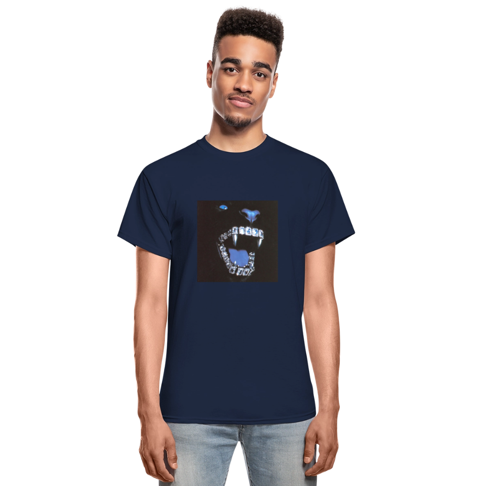 Gildan Ultra Cotton Adult T-Shirt bling bling teeth - navy
