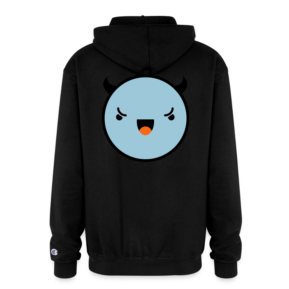 Champion Unisex Full Zip Hoodie EVIL SOMETIMES SLEEPS - black