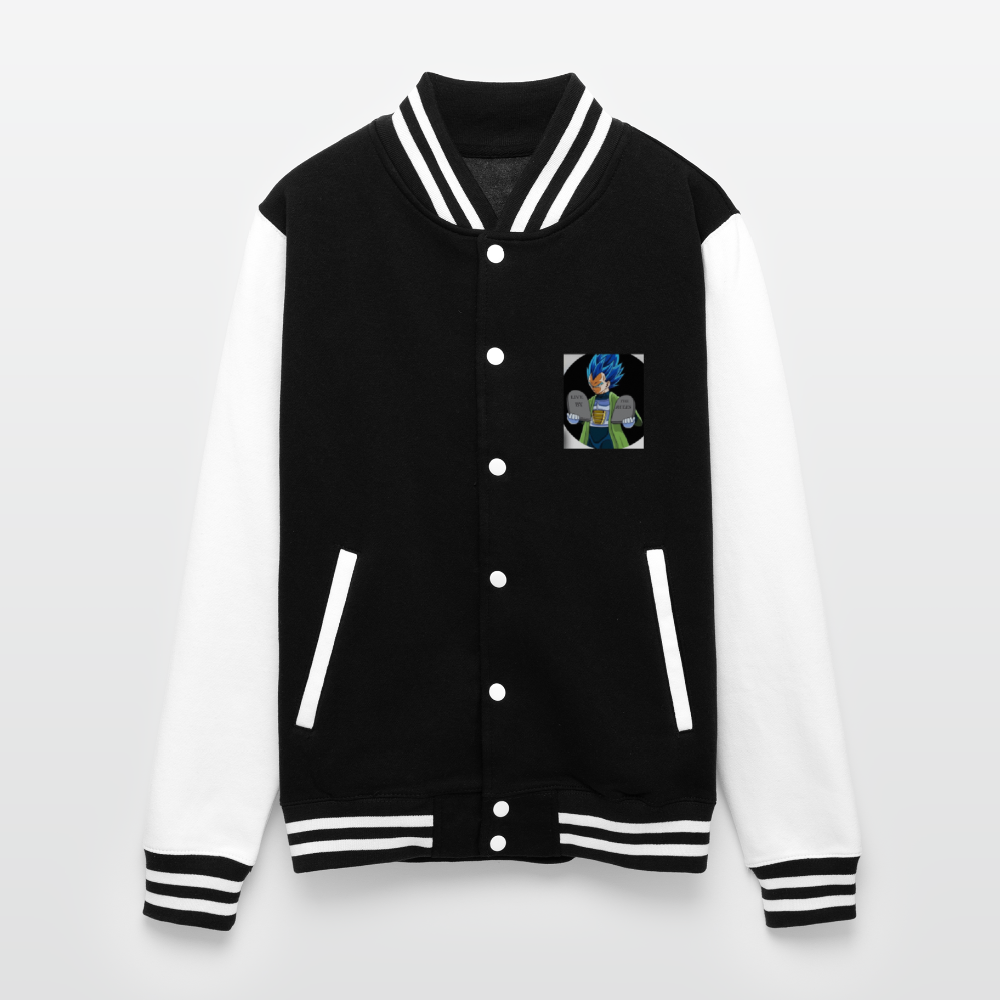Just Hoods Heavyweight Letterman Jacket live by the rules - black/white