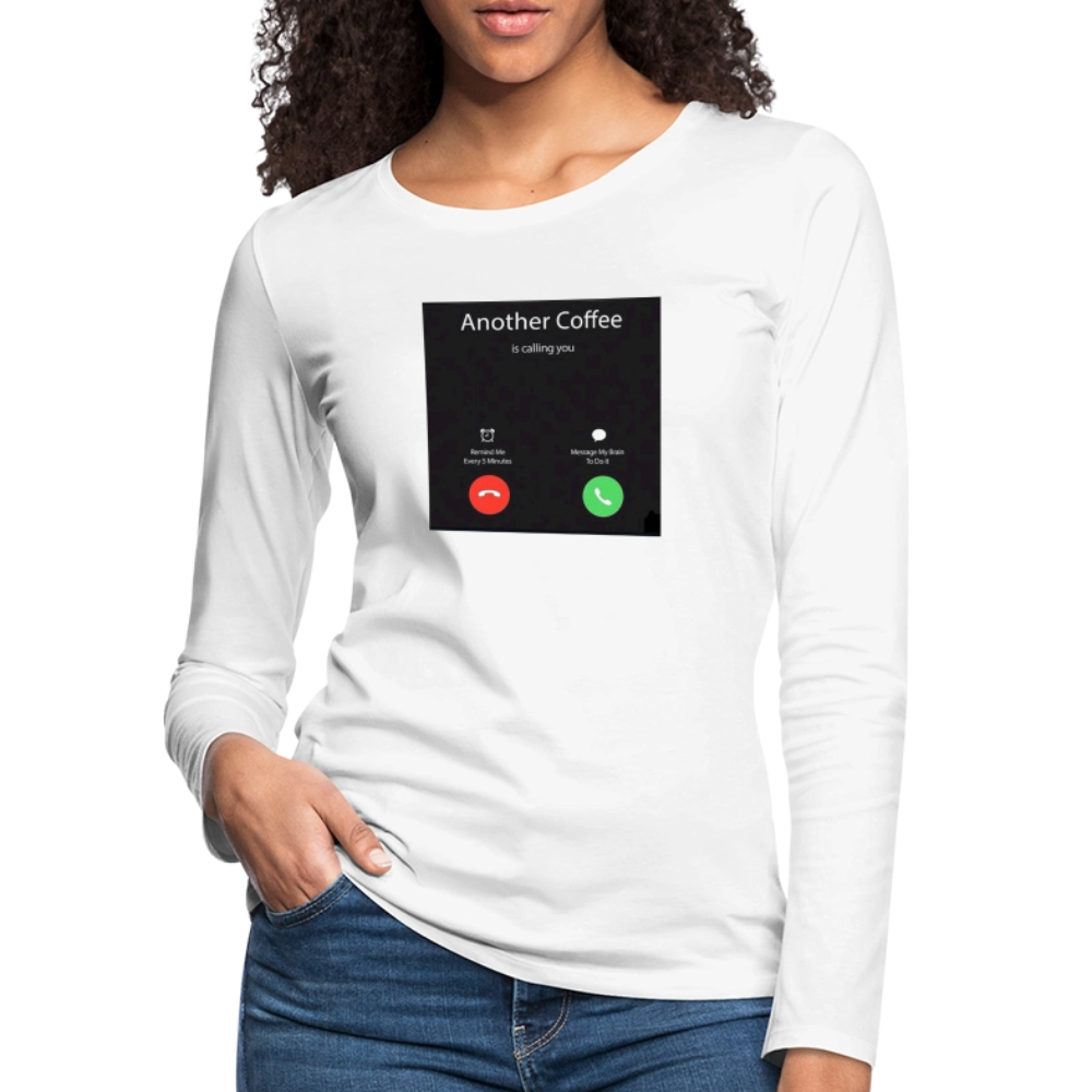 Women's Premium Long Sleeve T-Shirt coffee - white