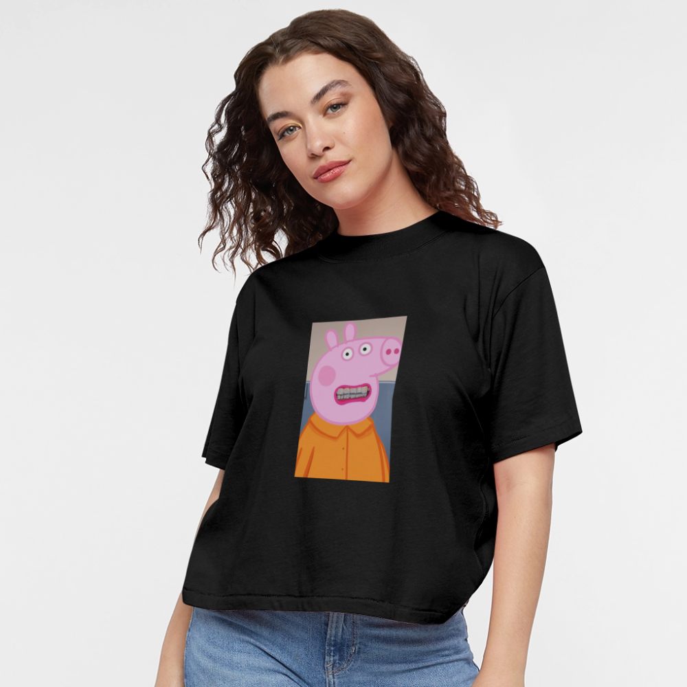 Women's Boxy Tee Peppa - black