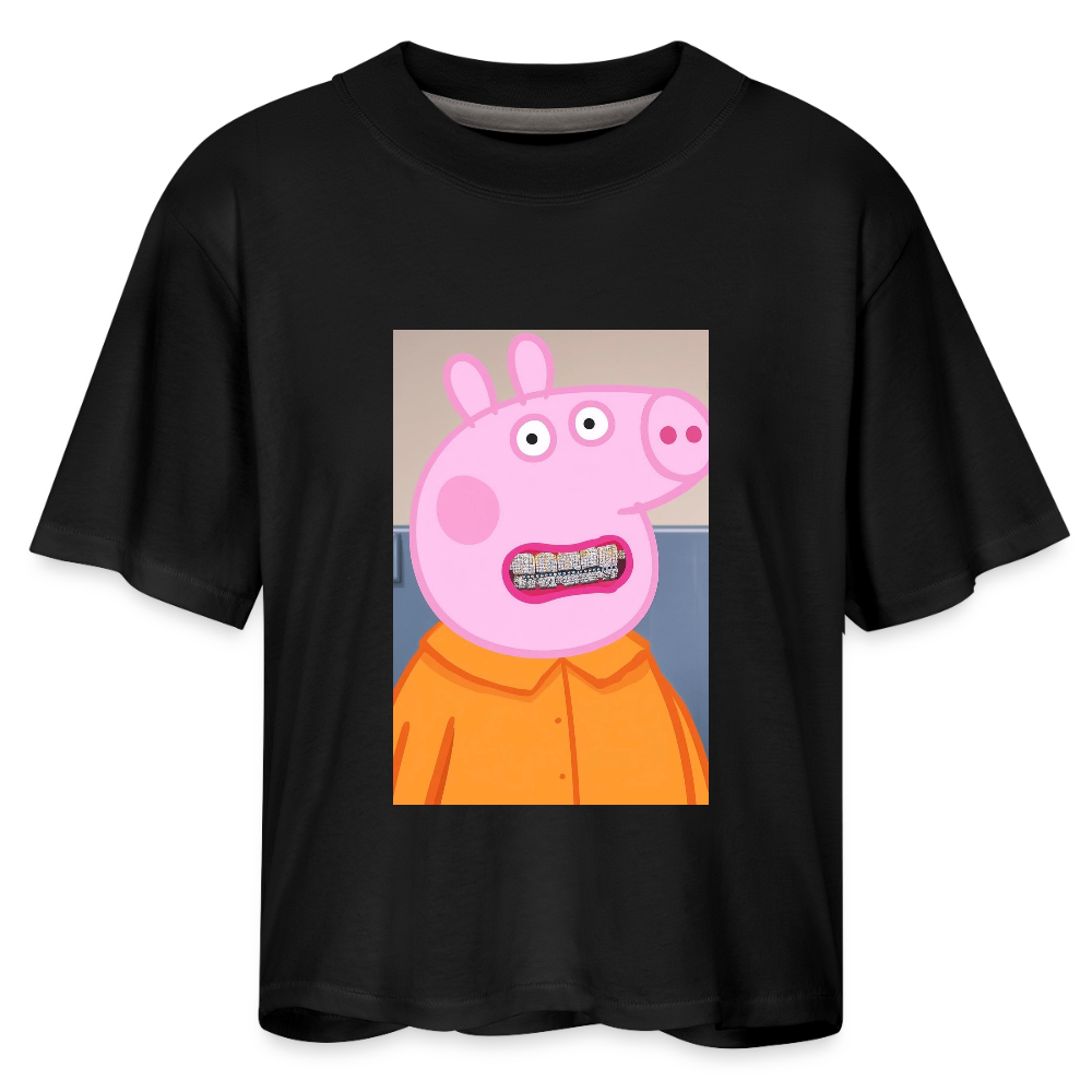 Women's Boxy Tee Peppa - black