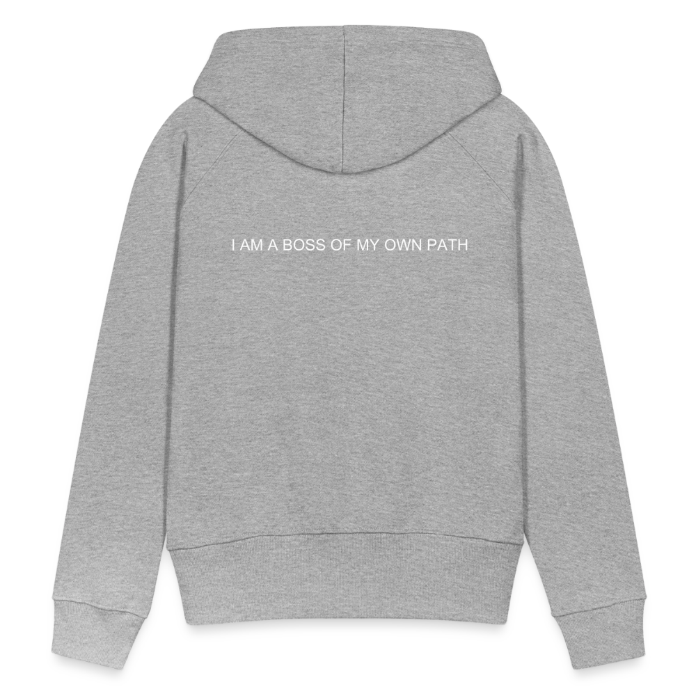 Women’s Premium Hoodie I AM A BOSS OF MY OWN PATH - heather grey