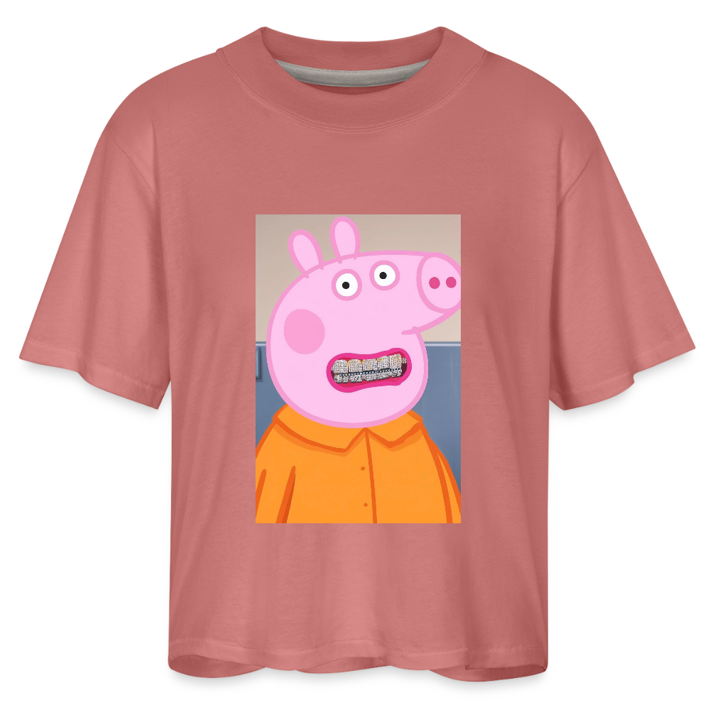 Women's Boxy Tee Peppa - mauve