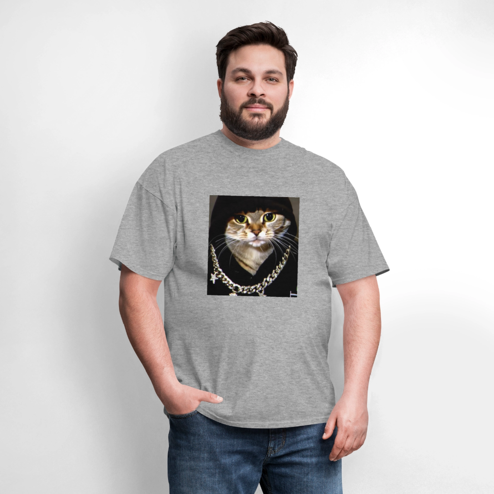 Men's T-Shirt | GILDAN 5000 BLING LING CAT - heather gray