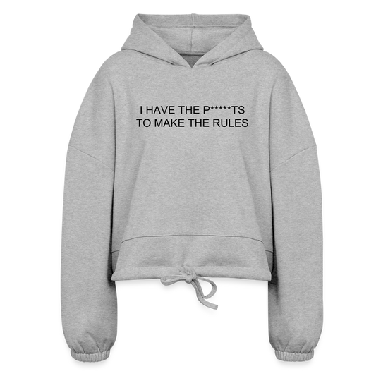 Women’s Cropped Hoodie GIRL POWER - heather gray