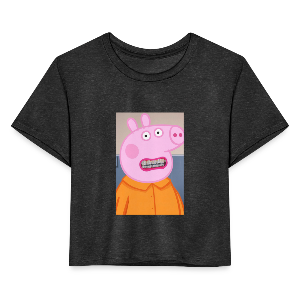 Women's Cropped T-Shirt pepper - deep heather