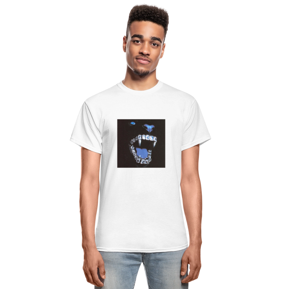 Gildan Ultra Cotton Adult T-Shirt bling bling teeth - white