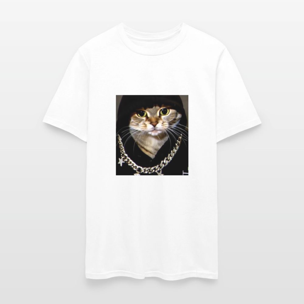 Men's T-Shirt | GILDAN 5000 BLING LING CAT - white
