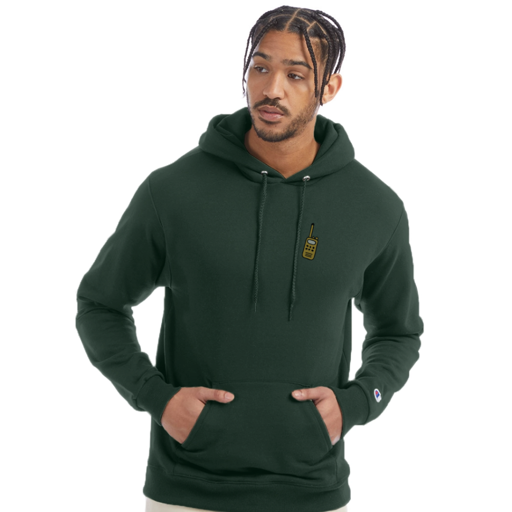 Champion Unisex Powerblend Hoodie WALKIE TALKIE - Dark Green