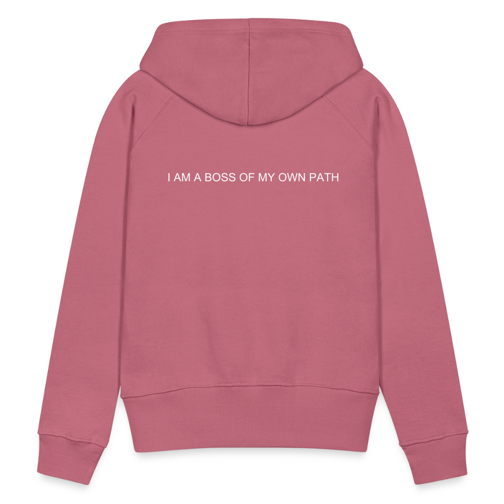 Women’s Premium Hoodie I AM A BOSS OF MY OWN PATH - mauve